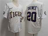 Men's LSU Tigers #20 Paul Skenes White Stitched Baseball Jersey Dzhi,baseball caps,new era cap wholesale,wholesale hats